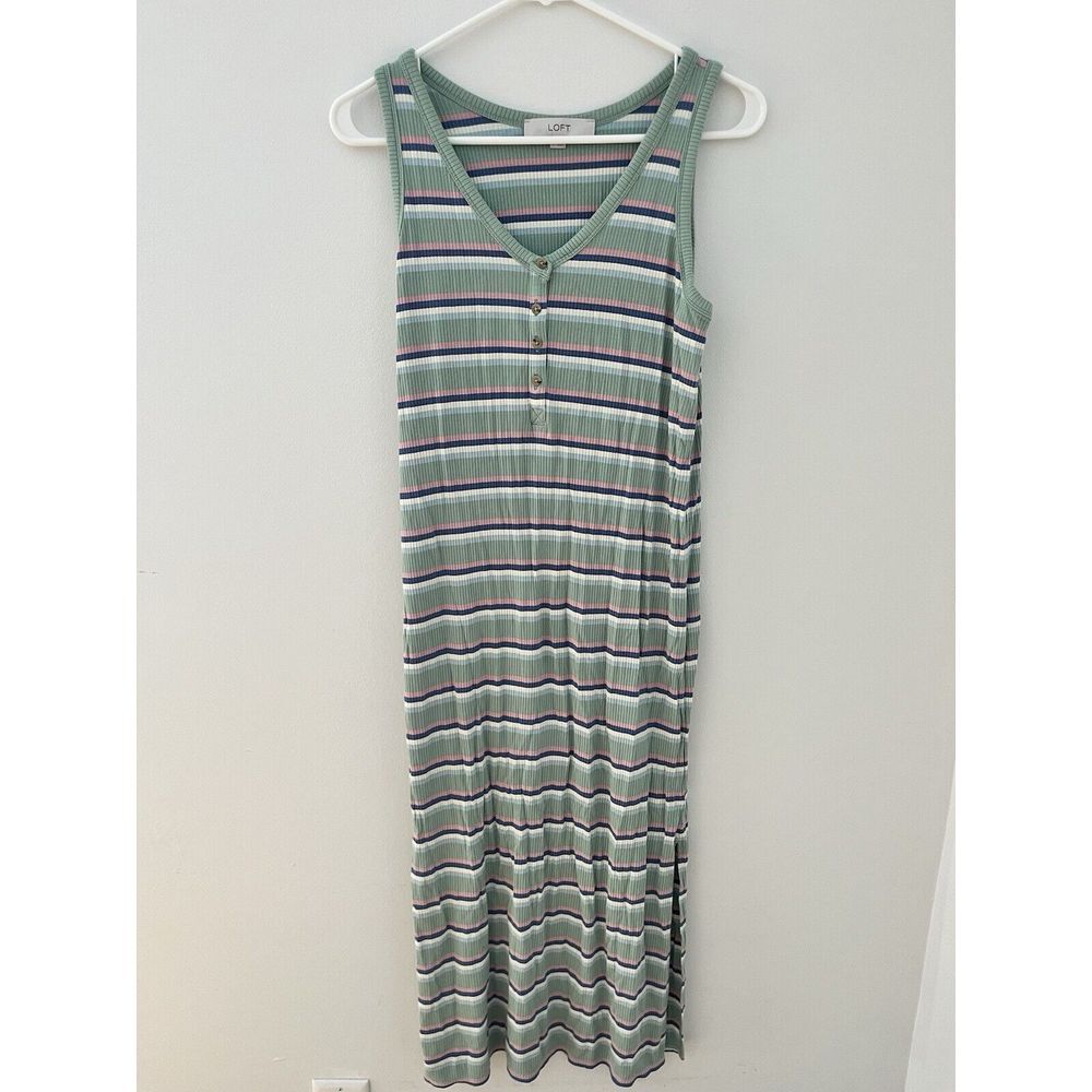 Loft Retro 90's Ribbed Knit Tank Dress Grunge Skater Cute Summer‎ Women's S
